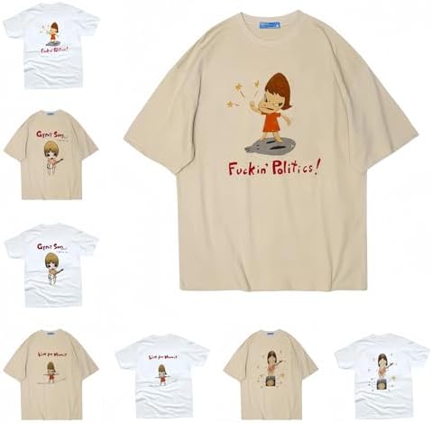 Amazon.co.jp: [Mookky] 奈良美智 グッズ 奈良美智 tシャツ 半袖 4個